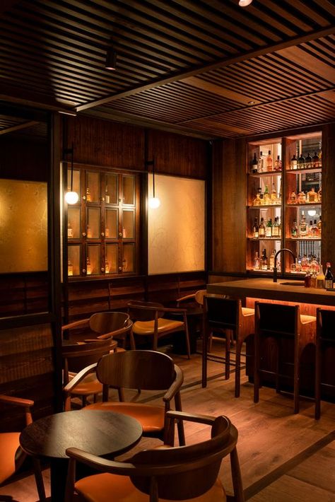 Whiskey Bar Design, Japanese Jazz Bar, Japanese Cocktail Bar, Jazz Bar Interior, Japanese Bar Design, Cocktail Bar Interior, Whiskey Lounge, Korean Grill, Japanese Bar