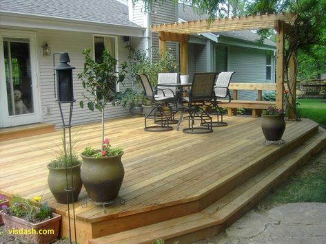 Backyard Decks, Backyard Patio Deck, Decks And Patios, Patio Deck Designs, Wooden Deck, Cozy Backyard, Deck Designs Backyard, Deck Designs, New Deck