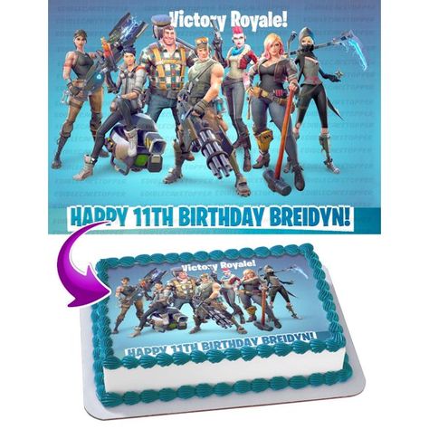 Fortnite Decorative Baking - Walmart.com Edible Image Cake Topper, Victory Royale, Happy 12th Birthday, Sugar Frosting, Edible Image Cake, Sugar Paper, Character Cakes, Edible Ink, Edible Cake Toppers