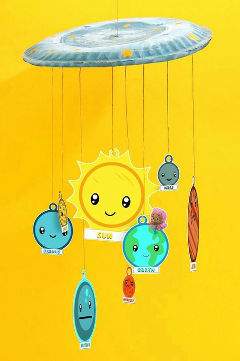 Solar System Craft, Solar System Projects For Kids, Solar System Mobile, Solar System Activities, Diy Solar System, Planet Crafts, Solar System For Kids, Solar System Art, Solar System Projects