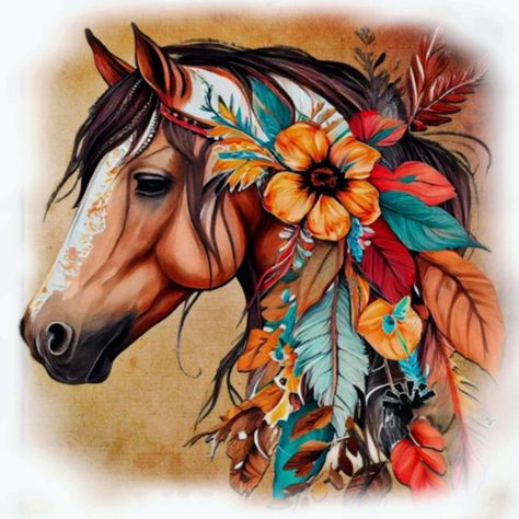 Horses Painting On Canvas, Horse Tattoo, Acrylic Gems, Feather Painting, Horse Drawings, All The Pretty Horses, Southwest Art, Landscape Canvas Art