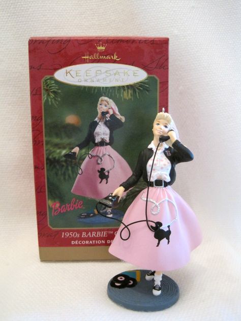 Hallmark 2001 Barbie 1950's ornament Barbie Hallmark Ornaments, Nugget Christmas, 2001 Barbie, Barbie Ornaments, Barbie Collectibles, Barbie Christmas Ornaments, Barbie Items, Chicago Christmas, Barbie Christmas