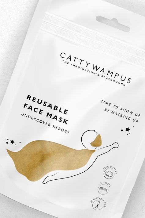 Face Mask Packaging Design, Minimalist Packaging Design, Illustrated Packaging, Luxury Face Mask, Superhero Mask, Minimalist Packaging, Superhero Masks, Studio Visit, Eco Friendly Brands