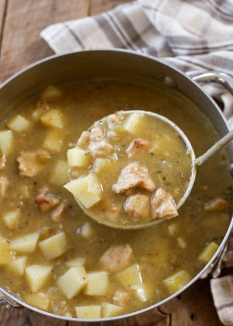 Green Chile Stew with Pork and Potatoes is everyone's favorite! Get the recipe at barefeetinthekitchen.com Potatoes And Meat, Pork And Potatoes, Green Chili Recipe, Pork Stew Meat, Green Chili Stew, Green Chili Pork, Green Chile Stew, Green Chile Recipes, Green Chili Recipes