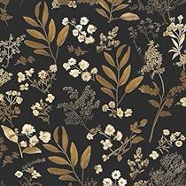 Black Floral Wallpaper, Dark Floral Wallpaper, Renter Friendly Wallpaper, Moody Wallpaper, Black Accent Walls, Floral Peel And Stick Wallpaper, Wallpaper For Wall, Vintage Floral Wallpapers, Botanical Wallpaper