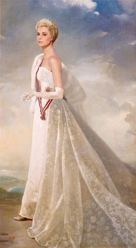 Monaco Painting, Grace Kelly Dresses, Princess Portrait, Grace Kelly Wedding, Princess Grace Of Monaco, Grace Of Monaco, Grace Kelly Style, Princess Grace Kelly, Monaco Royal Family