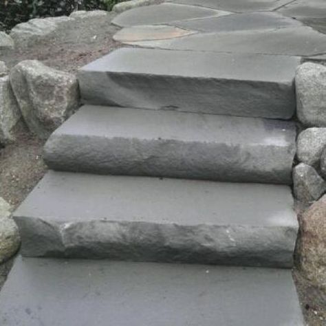 Field Stone Wall, Caledonia Granite, Natural Stone Steps, Old Concrete, Garden Pathways, Stone Step, Brick Steps, Bluestone Patio, Stone Steps