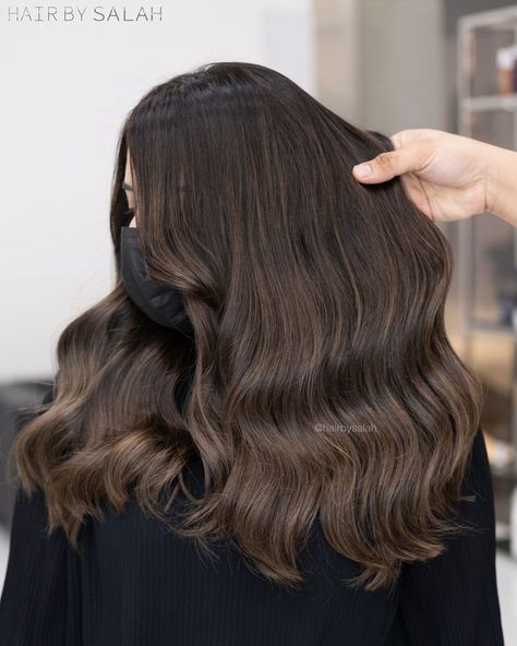 Hazelnut Brown Balayage, Hazelnut Brown Hair, Medium Chocolate Brown Hair, Brown Bayalage Hair, Hazelnut Hair Color, Hazelnut Hair, Coffee Brown Hair, The Best Hair Color, Light Brown Balayage