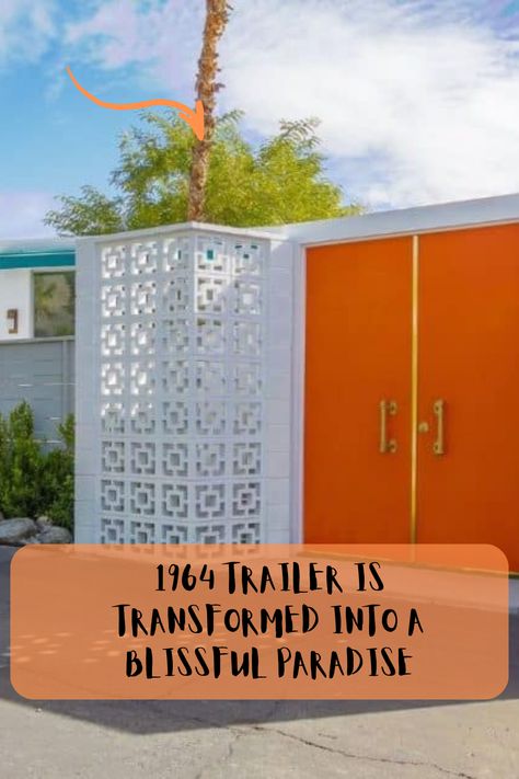 Mid Century Mobile Home, Mobile Home Exterior Remodel, Retro Mobile Home, Mid Century House Exterior, Vintage Mobile Home, Mobile Home Upgrades, 1900s House, Mobile Home Exteriors, Mobile Home Makeover