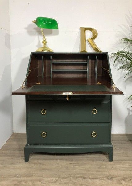 Writing Bureau Makeover, Stag Minstrel Furniture Painted, Bureau Upcycle, Stag Minstrel, Antique Furniture Makeover, Stag Furniture, Restoring Furniture, Vintage Furniture Makeover, Upscale Furniture