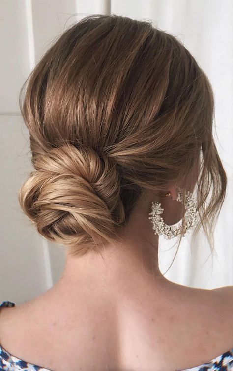 Twisted Low Bun, Low Bun Wedding Hair, Bridesmaid Hair Inspo, Wedding Hair Up, Low Bun Hairstyles, Guest Hair, Bridal Hair Buns, Bridesmaid Hair Makeup, Bridal Hair Updo