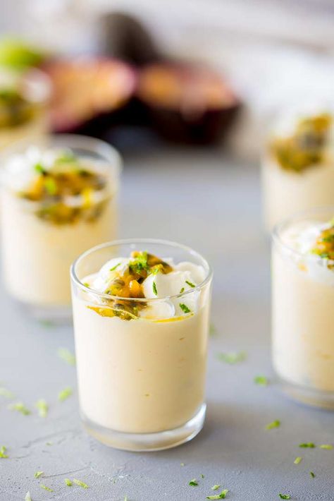 Simply Recipe, Passionfruit Dessert, Dessert Pots, Entertaining Desserts, Easy Dessert Bars, Passionfruit Recipes, Pudding Dessert, Dessert Party, Cold Desserts