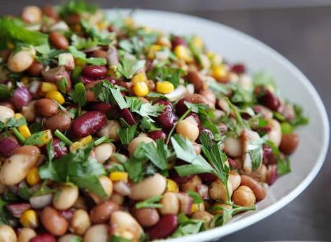 5 Bean Salad, Greek Recipes Easy, Make Ahead Salads, Three Bean Salad, Bean Salad Recipes, Best Beans, Bean Salad, Tempura, Kefir