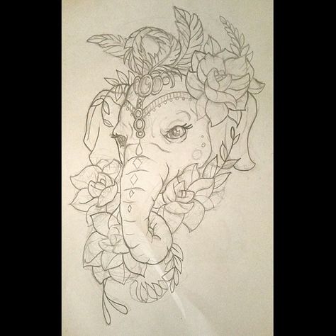 This one I love with the roses Tattoo Elephant, Elephant Sketch, Elephant Tattoo Design, Elephant Drawing, Tattoos Skull, Elephant Tattoo, Calf Tattoo, 1 Tattoo, Elephant Tattoos