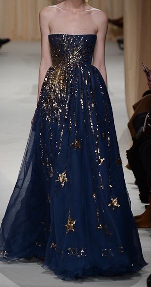 Fashion Base, Luna Goddess, Blue And Gold Dress, Detail Couture, 2015 Couture, Valentino Couture, Taffeta Dress, Couture Runway, Star Dress