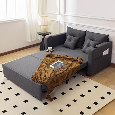 PRICES MAY VARY. Product Dimensions: Loveseat size: 55.11" W x 29.52" D x 33.46" H; sleeper size: 55.11" W x 75.98" D x 10.89" H, easily accommodates up to 2 people. Pull Out Loveseat Sleeper: Unique 3-in-1 design, with a reliable pull-out frame, it effortlessly transforms from a cozy loveseat to recliner and full-sized sofa bed. Perfect for accommodating guests during get-togethers or hosting overnight visitors with ease. Sturdy Metal Frame: Crafted with durable metal steel tubing, reinforced w Sofa Pull Out Bed, Cozy Loveseat, Couches For Small Spaces, Pull Out Couch, Sleeper Bed, Loveseat Sleeper, Pull Out Bed, Convertible Sofa Bed, Convertible Sofa