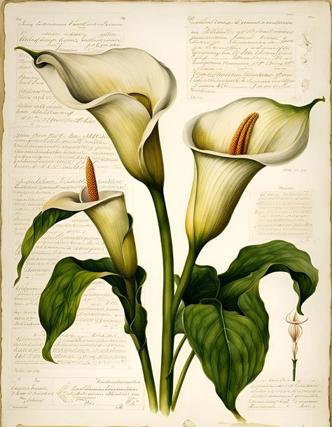 Botanicals: Calla Lily. Digital Downloads for Cards Puzzles - Etsy Botanical Drawing, Cricut Wedding, Scrapbooking Journal, Illustration Botanique, Vintage Botanical Prints, Wedding Props, Plant Illustration, Botanical Drawings, Scrapbook Journal