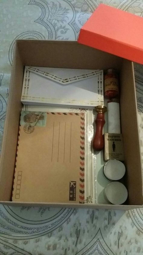 Got a new box today for my letter stuff Box Of Letters Aesthetic, Box Of Love Letters, Memory Box Aesthetic, Personal Project Ideas, Letters Aesthetic, Letter Writing Kit, Letter Collection, Letter Organizer, Memory Boxes