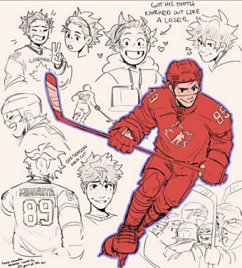 Hockey Character Design, Sports Character Design, Hockey Drawing Sketches, Sports Poses Reference, Hockey Pose Reference, Hockey Fanart, Ice Hockey Drawing, Lacrosse Drawing, Jock Character