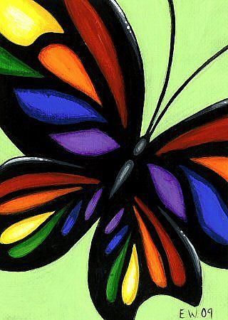 Art: Wings Of Rainbow Stained Glass by Artist Elaina Wagner Butterfly Art Painting, Pola Sulam, Butterfly Painting, Sanya, Arte Animal, Art Painting Acrylic, Painting Class, Pastel Art, Butterfly Art