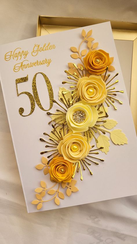 Marriage Anniversary Cards Handmade, Handmade Wedding Cards, Marriage Anniversary Cards, Golden Wedding Anniversary Card, Farewell Card, File Cover, 50th Anniversary Cards, Anniversary Cards Handmade, Pop Up Greeting Cards