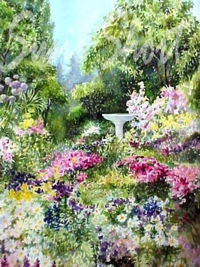 Watercolor Gardens - Flower Garden Paintings by Susie Short Garden Paintings, Garden Drawing, Garden Watercolor, Watercolour Inspiration, Garden Painting, Watercolor Flowers Paintings, Garden Care, Flowers Garden, Watercolor Inspiration