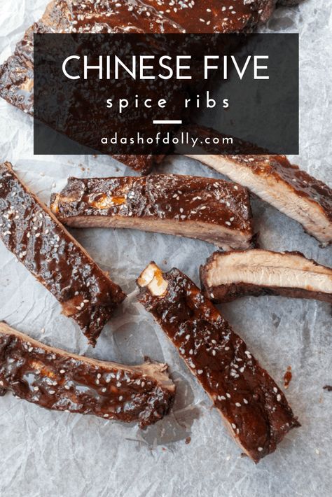 Chinese Five Spice, Glazed Ribs, Rib Meat, Five Spice, Pork Rib Recipes, Delicious Clean Eating, Curry Spices, Egg Free Recipes, Hoisin Sauce