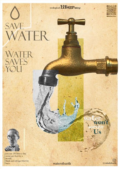 Save water, poster design idea. Water Crisis Poster, Save Water Poster Creative Ideas, Life Below Water Poster, Water Poster Design, Save Water Drawing, Save Water Poster, Wet Watercolor, Cold Beauty, Ecology Design