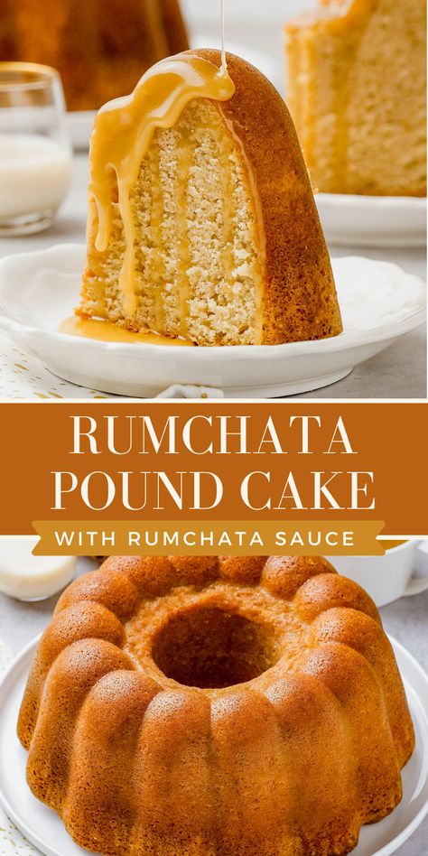 Rumchata Bundt Cake, Rumchata Cake Recipes, Vodka Cake Recipes, Rumchata Cake, Boozy Cakes, Vanilla Bundt Cake, Boozy Baking, Bundt Cake Pans, Bundt Recipes