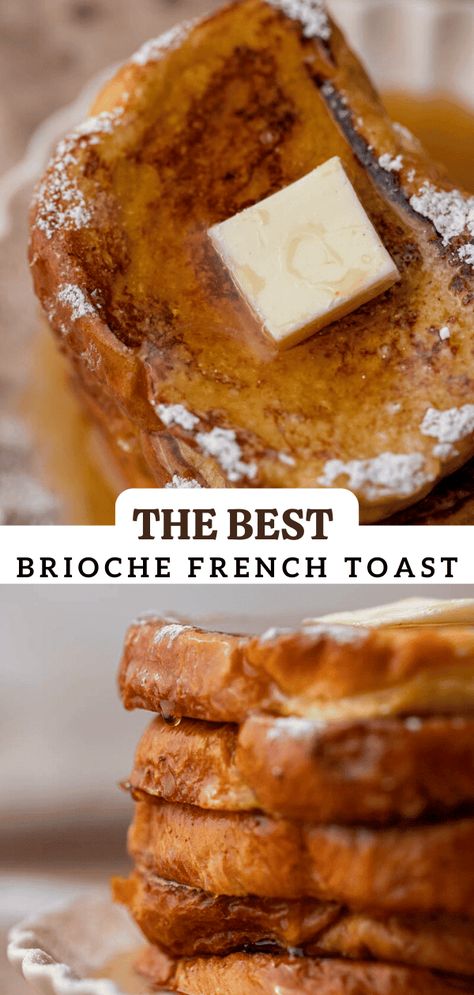 This easy brioche french toast recipe is a simple and delicious breakfast opr brunch staple to add to your rotation. French Toast Brioche Bread, Best Brioche French Toast, French Toast Brioche, Fluffy French Toast Recipe, Pomegranate Desserts, Best French Toast Recipe, Brioche French Toast Recipe, Delicious French Toast Recipe, Yummy Pancakes