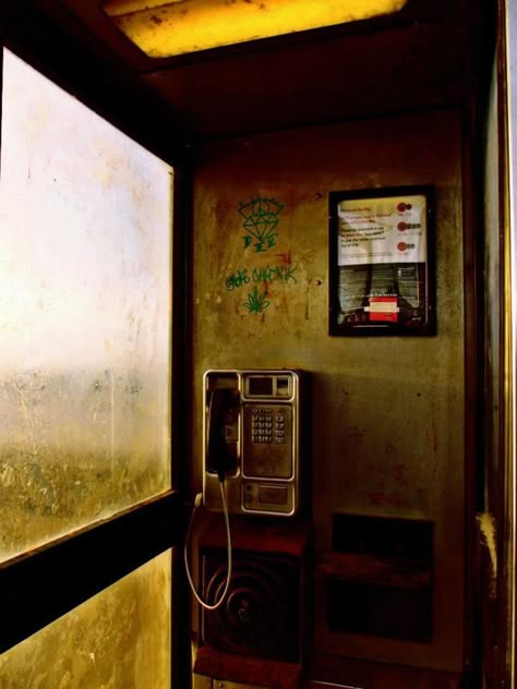 Inside a telephone box. #chron Telephone Box Aesthetic, Nostalgia Photoshoot, Secret Boyfriend, Telephone Box, Telephone Booth, Phone Box, Vintage Telephone, 80s Aesthetic, Phone Booth