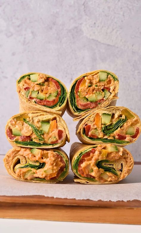 Vegan Hummus Wrap (20g Protein) - The Conscious Plant Kitchen Vegan Hummus Wrap, Hummus Wrap Recipe, Conscious Plant Kitchen, Veggie Wrap, 20 Grams Of Protein, Hummus Wrap, Gluten Free Wraps, 20g Protein, Protein Lunch