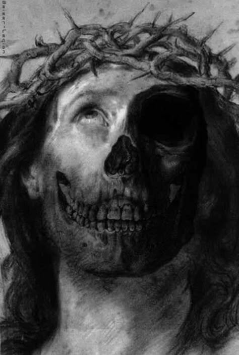 Zombie Jesus Zombie Jesus, Christ Tattoo, Horror Photos, Biomechanical Tattoo, Skull Art Drawing, Skull Pictures, Dark Artwork, Gothic Tattoo, Skull Artwork