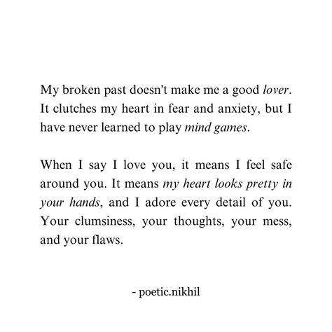 When you love someone, you give your all love, attention, and effort. You learn about them, you keep your heart always open towards them, and you never play mind games with their feelings. If you don't receive the same heart-to-heart connection, move on with grace. You deserve more than just shallow hopes and promises. 🥀✨ . . Follow for more poetry and words 💌 @poetic.nikhil . . Prompts by @sha.aalini . . . . ~ #selflovequotes #selflovejourney #poetry #poem #promptsbyshalini #explorepage #lon... Heart Connection, Life Poems, Poems Quotes, Create Reality, Poems About Life, Poem A Day, Love Someone, Poetry Poem, Mind Games