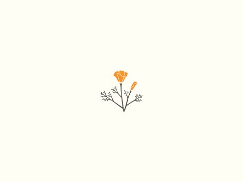 California Poppy by Ashleigh Brewer Dainty California Tattoo, Tiny California Tattoo, Small California Poppy Tattoo, California Poppy Tattoo Simple, Simple California Tattoo, California Flower Tattoo, Small California Tattoo, Poppy Drawing Simple, Tiny Poppy Tattoo