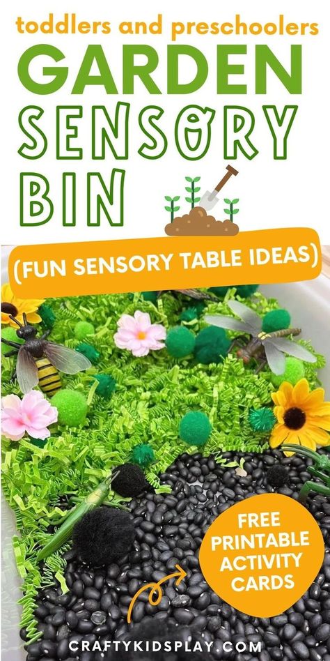 Searching for fun CREATIVE sensory table ideas for toddlers and preschoolers? This Garden sensory bin kept my toddler busy for A WHOLE HOUR - if your little love toddler sensory activities like mine do, then you NEED to start throwing together toddler sensory bins for some easy, mess free toddler play! (SAVE to your sensory play toddlers / sensory activities toddlers board for later!) Sensory Table Ideas For Toddlers, Bug Sensory Bin, Insect Body Parts, Garden Sensory Bin, Garden Sensory, Sensory Play Toddlers, Tactile Activities, Toddler Sensory Bins, Sensory Activities Toddlers