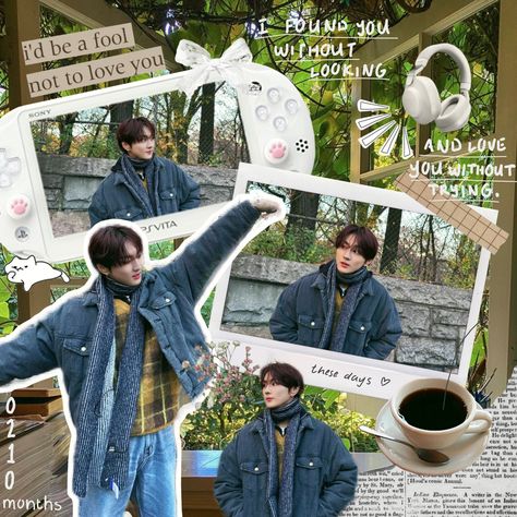 Jungwon from enhypen Kpop Digital Scrapbook, Jungwon Scrapbook, Enhypen Scrapbook, Soft Kidcore, Online Scrapbook, Joshua Seventeen, Dark Blood, Found You, New Month