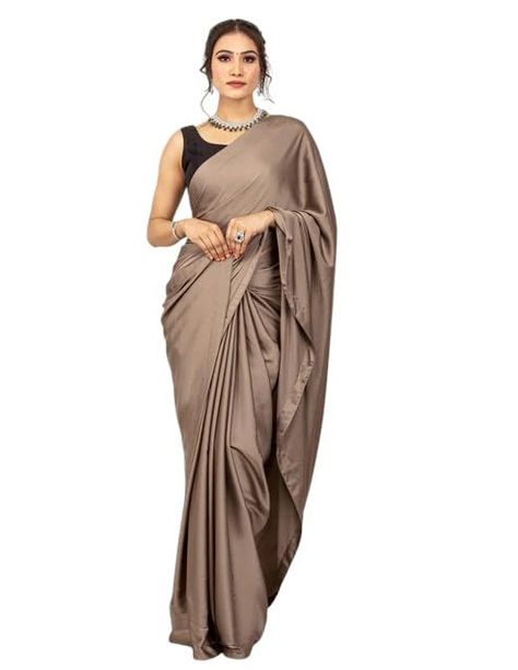 Swiss Couture Ready to Wear Satin Silk Saree with Un-stitch Black Blouse, Wedding Saree, Partywear 1 Minute Pre-Pleated Saree Couture Ready To Wear, Satin Silk Saree, Pleated Saree, Bollywood Style, Wedding Saree, Satin Silk, Bollywood Saree, Bollywood Fashion, Saree Collection