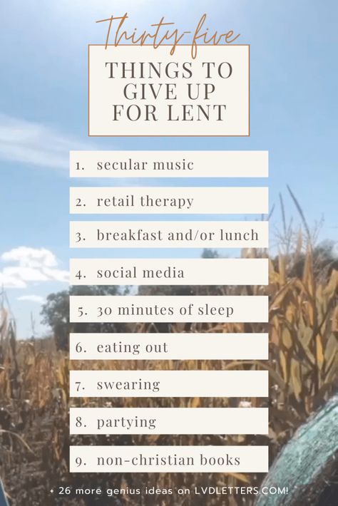 Things to Give Up for Lent (35 Unique Ideas!) - LVDletters What To Give Up For Lent Ideas, Things To Give Up For Lent, Lent Give Up, Ideas For Lent, Lent Ideas, Encouragement Printables, Christian Advice, Women Advice, Women Strength