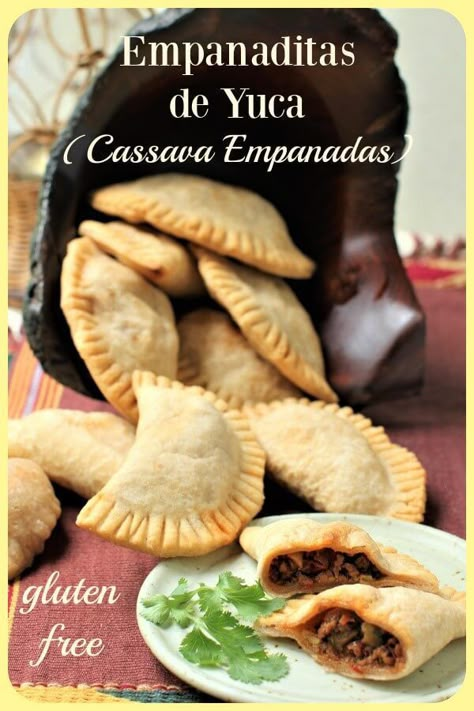 These gluten free empanadas are made from cassava flour. The dough is easy to roll and wonderfully crisp and chewy when shallow-fried. The savory ground beef filling is loaded with flavour. A fantastic Dominican street food you can easily make at home! #empanadas #glutenfreeempanadas #dominicanfood #caribbeanfood