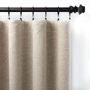 Stone Washed Linen Natural Curtain Panel Linen Curtains Black Rod, Linen Drapery Panels, Natural Curtains, Linen Curtain Panels, Linen Drapery, Curtain Rod Hardware, Pine Cone Hill, Simple Curtains, Linen Curtain