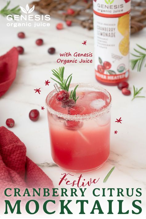 Celebrate the holidays with a tart and sweet treat, these Festive Cranberry Citrus Mocktails are made with cold pressed cranberry lemonade! Cranberry Lemonade, Cold Pressed, Sweet Treat, Mocktails, Family Meals, Food Inspiration, Lemonade, Cranberry, Tart