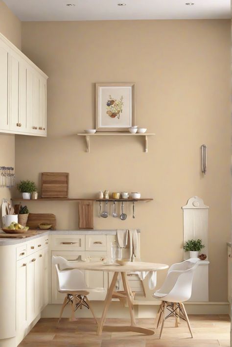 kitchen paint colors, home interior design, interior decorating, kitchen wall paint Color For Kitchen Walls, White And Beige Kitchen, Kitchen Ideas Color, Kitchen Wall Paint Colors, Behr Dolphin Fin, Kitchen Wall Paint, Alder Wood Kitchen Cabinets, Small Kitchen Colors, Pine Kitchen Cabinets