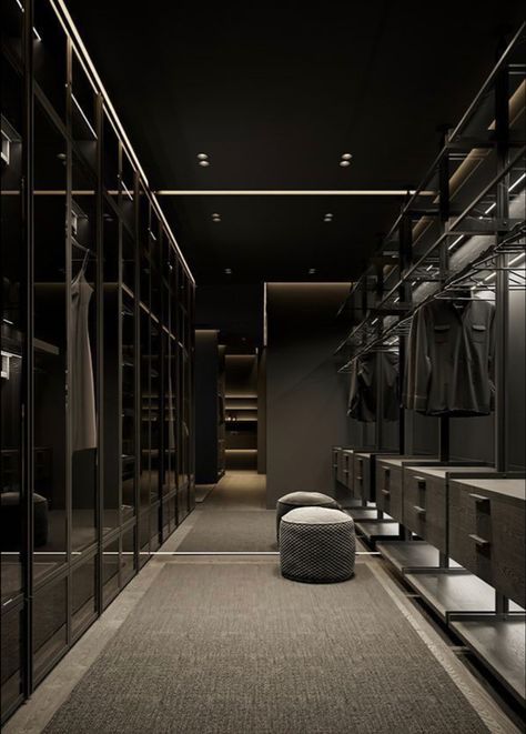 Dream Closet Design, Black Interior Design, Luxury Closets Design, Dark House, Wood Interior, Mansion Interior, Dream House Rooms, Dark Interiors, Home Building Design