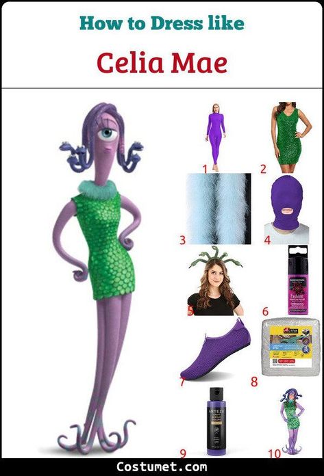 Celia Halloween Costume, Monster’s Inc Costume, Cecilia Monsters Inc Costume, Monsters Inc Characters Costumes, Celia Mae Costume Diy, Monster Inc Costume Ideas, Celia Monsters Inc Makeup, Celia Monsters Inc Costume Diy, Monsters Inc Halloween Party