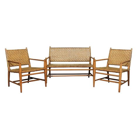 Exceptionally Rare Complete Three-Piece Modern Seating Set by Old Hickory For Sale at 1stdibs Old Hickory Furniture, Mid Century Modern Seating, Modern Club Chair, Hickory Furniture, Russel Wright, Old Hickory, Set Sofa, Model Room, Modern Sofa Sectional