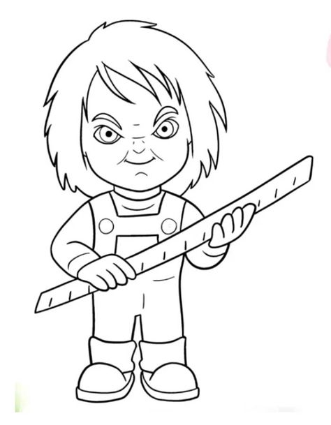 Chucky Coloring Pages Free Printable, Chucky Drawing Easy, Chucky Coloring Pages, Chucky Drawing, Pikachu Coloring, Pikachu Coloring Page, Christmas Mandala, Kid Coloring Page, Unicorn Kids