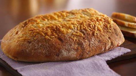 Artisan Asiago Bread Recipe - BettyCrocker.com Asiago Bread Recipe, Asiago Cheese Bread Recipe, Asiago Cheese Bread, Bread Recipe For Bread Machine, Recipe For Bread Machine, Asiago Bread, Bun Recipes, Recipe For Bread, Italian Side Dishes