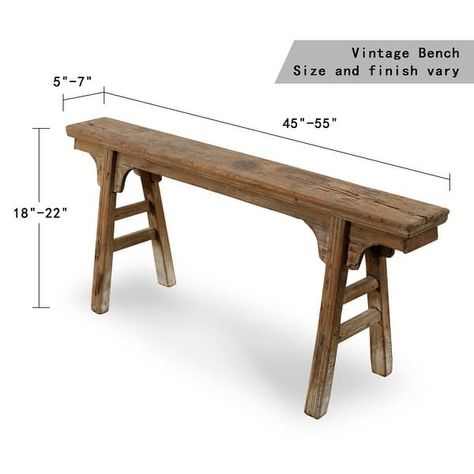 Artissance Vintage Noodle Bench with Front Panel, Weathered Natural Wood Finish (Size & Finish Vary) - 57"W x 6.2"L x 22"H - On Sale - Bed Bath & Beyond - 32461335 Noodle Bench, Barn Board Projects, Bench End Of Bed, Antique Bench, Vintage Bench, Accent Seating, Living Vintage, Into The Wood, End Of Bed Bench