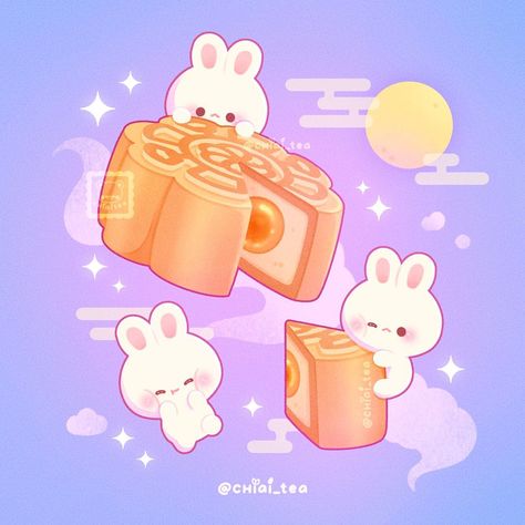 Mooncake Illustration, Happy Mid Autumn Festival, Salted Egg Yolk, Salted Egg, Autumn Festival, Mooncake, Mid Autumn, Mid Autumn Festival, Cute Illustrations